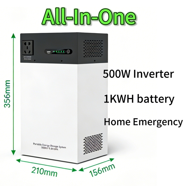Portable Power Station 500W 1kWh All-in-One Solar Generator for Home Emergency Backup LiFePO4 Battery 220V AC Output