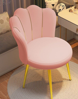 Chaise de maquillage pour chambre à coucher, chaise de salle de bain, chaise d'hôtel en velours, chaise de salon en métal doré de luxe nordique
