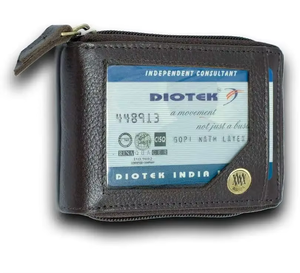 Wholesale Brown <b>Leather</b> Purse with Card <b>Case</b> for Credit Cards Mens and Womens Slim Wallet Stylish Gift Wallet - Product Image 3