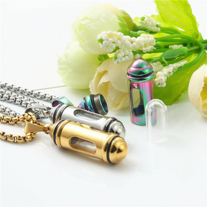 Pendentif flacon de parfum en acier inoxydable, collier à thème pour homme, 3,0*60 cm, bijoux cadeau - Product Image 4