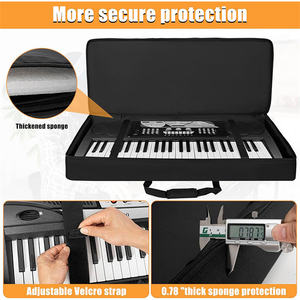 Portable Waterproof Dust <b>Cover</b> Adjustable Straps Padded 61 Keys Electricity <b>Piano</b> Keyboard Gig Case Bag - Product Image 4
