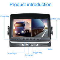Layar Monitor XYD Dashboard Van 7 Inch AV Interface untuk Aksesoris Truk, Karavan, Kendaraan Traktor, Bus Sekolah, 12V 24V