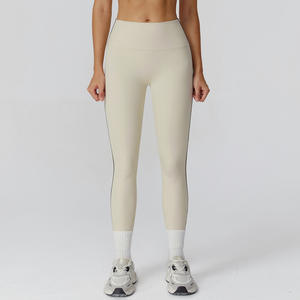 <span class=keywords><strong>Leggings</strong></span> de sport pour femme, taille haute, effet push-up, pour gym, course et fitness, avec logo personnalisé - Product Image 4