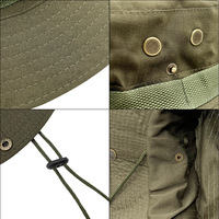 Chapeau de pêcheur personnalisé brodé, imperméable, anti-UV, 4 panneaux, haute qualité, pour la randonnée en extérieur, vente en gros