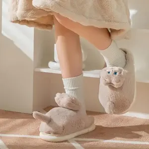 Chaussures en coton en peluche pour chat, vente en gros, automne et hiver, pantoufles d'intérieur pour couple, pantoufles chaudes et mignonnes pour dames - Product Image 6