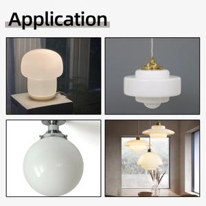 Bo kính Opal trắng toàn cầu thủy tinh đèn bóng râm Sọc Cầu Kính Chụp đèn với chủ đề cổ để dễ dàng sửa chữa - Product Image 5