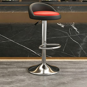 Tabouret de bar moderne en cuir PU rotatif à 360° avec dossier, hauteur réglable, idéal pour cliniques de tatouage et salles à manger - Product Image 3