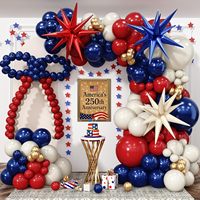 Kit d'arche de ballons rouge, blanc et bleu pour la décoration de fête patriotique, d'anniversaire, de remise de diplôme ou du 250e anniversaire de l'indépendance des États-Unis