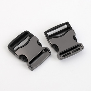 Side Release Buckle Zinc Alloy Black And Silver Gunmetal For Bags Durable Adjustable <b>Webbing</b> Backpack Buckles - Product Image 1