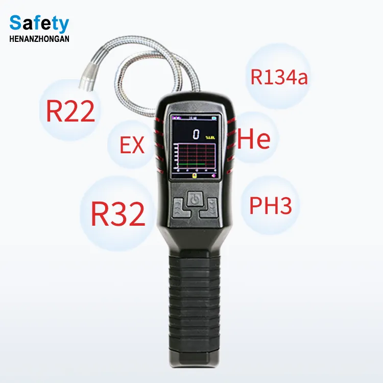 المحمولة الهيدروجين الكلور R22 R32 R134a Ac الفريون الغاز LPG جهاز إنذار بالتسريب كاشف كاشف تسرب المبردات لمكيفات الهواء