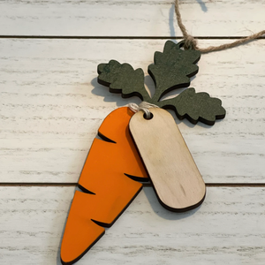 Etichetta del nome del cestino di pasqua della carota di legno - Product Image 4