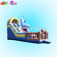 Neueste Shark Theme Outdoor Giant aufblasbare Trocken rutschen mit abnehmbarem Hindernis modul für Erwachsene und Kinder Sale