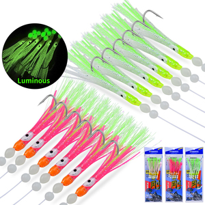 เบ็ดตกปลาหมึกปลอม 6 ตัว/แพ็ค 3 สี เบ็ดซาบิกิเรืองแสงสำหรับตกปลาทะเล - Product Image 1
