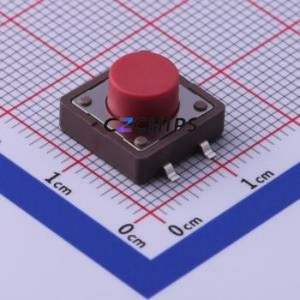 DTSM-23R-S-V-T/R Tactile Switch SMD-4P,12x12mm Switch Single Pole Single Throw Round Button Vertical Mount 12mm - Product Image 1