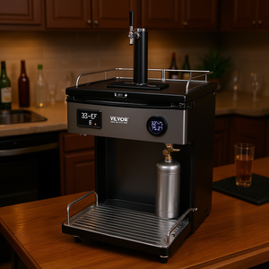 Dispensador de cerveza de un solo grifo Vevor, enfriador de barril de tamaño completo con cilindro de CO2, control de temperatura de 32 °F a 75.2 °F, acero inoxidable. - Product Image 2