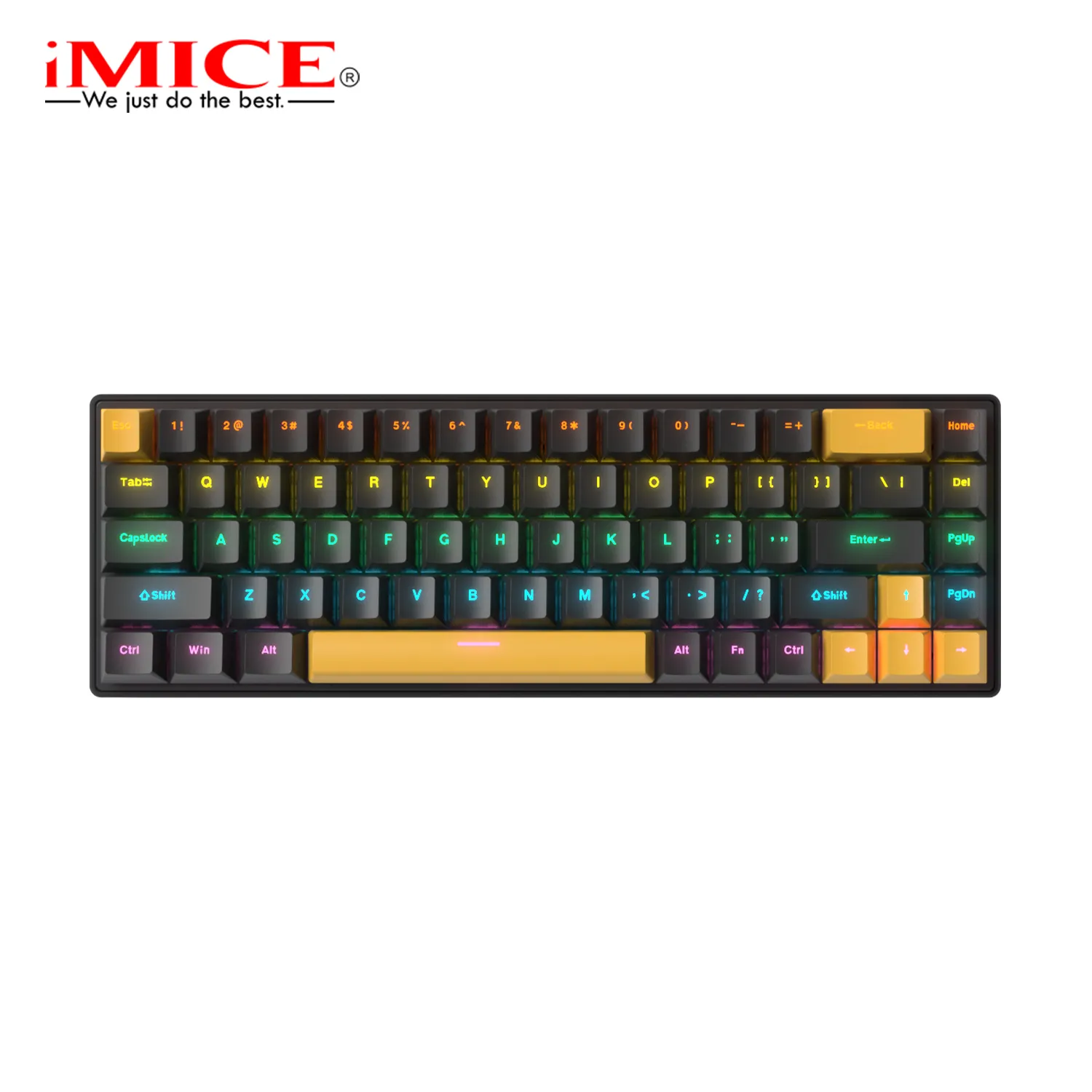 IMICE GK-690ゲーミングメカニカルキーボード68キー5色LEDライトプラグアンドプレイ