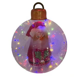 Ballon gonflable lumineux solaire personnalisé pour Noël, en PVC transparent, pleine couleur, 60 cm, Bonhomme de neige, Arbre, Père Noël - Product Image 5