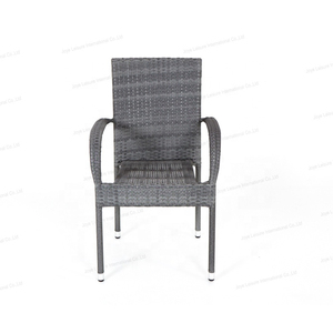 Leisure Modern Rattan Steel PE <b>Stackable</b> Dining <b>Chair</b> Wholesale <b>Outdoor</b> Furniture Living Room Hotel Park Courtyard - Product Image 2