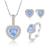 Ensemble de bijoux QX personnalisé en argent 925 avec CZ, fabrication OEM ODM, couleur plaquée, couleur de pierres précieuses, gravure laser gratuite, collier, boucles d'oreilles, bague