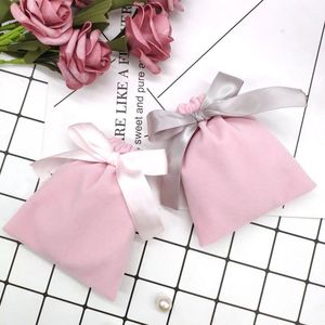 Bolsa de Joyería de Terciopelo de Lujo de 7*9cm con Cordón y Lazo, Personalizable con Logotipo OEM, de Alta Calidad, para Pendientes, para Bodas - Product Image 2