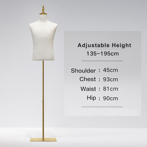 Maniquí de <span class=keywords><strong>Torso</strong></span> Masculino Lavinia para Exhibición en Escaparates, Soporte de Medio Cuerpo para Trajes de <span class=keywords><strong>Hombre</strong></span> - Product Image 6
