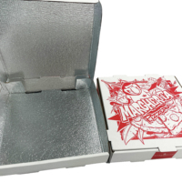 Boîte à pizza en carton ondulé de haute qualité personnalisée SP2792, boîte à pizza triangulaire, boîte à pizza en aluminium pour la conservation de la chaleur, boîte à pizza E-Flute