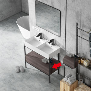 Mueble de Baño con Doble Lavabo de Fábrica Chaozhou, Muebles de Baño con Estantes para Toallas - Product Image 4