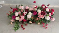 H475 Burgunderrote Handgefertigte Hochzeitsblumen-Arrangement Künstlicher Calla-Lilien-Strauß Rose Hortensie 60cm Blumenball Tischdekoration