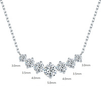 Collier en argent 925 avec pendentif Moissanite classique en forme de V, entièrement serti de diamants, 1,7 carat, pour le commerce transfrontalier TikTok Direct Supply