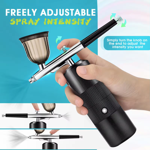 Wireless Tattoo Airbrush Gun Kit Cordless Compressor <b>Spray</b> <b>Set</b> for Nail Art Makeup Barber Tattoo Cake Decor - Product Image 3