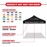 Maxcanopy 10x10 3x3 Impression personnalisée Publicité promotionnelle Pop up Événement pliant Aluminium Gazebo Auvent Toit Tente d'exposition commerciale
