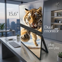 Monitor Portátil Dual de 15.6 Pulgadas FHD IPS, Extensor de Pantalla Apilable USB C HD para Laptop, Venta Directa de Fábrica OEM ODM