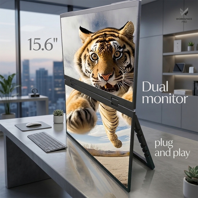 Portable Dual Monitor 15.6 FHD IPS Stacked Screen Extender USB C HD for Laptop Business OEM ODM Factory Wholesale Direct
