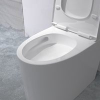 Toilette en céramique monobloc moderne à haute pression avec double chasse d'eau à fermeture lente et chasse cyclonique pour salles de bain commerciales et résidentielles
