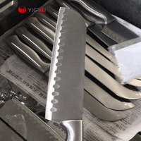Yangjiang haute qualité 14 pièces en acier inoxydable cuisine Chef couteau ensemble manche creux couteaux de cuisine métal matériel cuisine outils