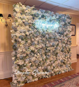 مصنع استحمام أطفال صناعي جديد من المصنع جدار حرير وردي أزرق 8x8 خلفية جدار زهور ملفوفة - Product Image 4