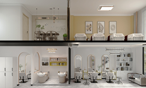 Turri Salon Kapperszaak 3d Rendering Interieurontwerp Moderne Luxe Stijl Beauty Barbershop Meubelapparatuur Online Service - Product Image 5