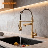 Robinet de cuisine de luxe moderne en acier, monocommande, avec douchette extractible, à poser sur plan, avec cartouche céramique, monotrou, eau chaude/froide, style ferme
