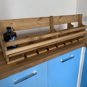 JUNJI Étagère flottante sur mesure en bois recyclé pour spiritueux <span class=keywords><strong>Gin</strong></span> et <span class=keywords><strong>Tonic</strong></span> avec porte-bouteille - Product Image 3