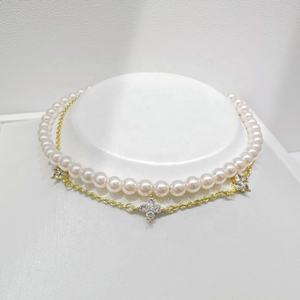 Pulseras de perlas de lujo vintage para mujer, chapadas en oro de 14k, con dije de lazo ajustable de plata 925, ideales para fiestas, venta al por mayor. - Product Image 1