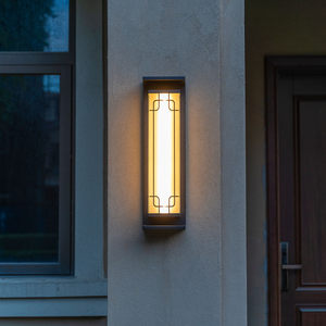 Lámpara Solar de Pared Estilo Chino, Impermeable, Resistente al Óxido, de Vidrio, para Exteriores, Villa, Patio, Puerta, Balcón, Terraza - Product Image 1