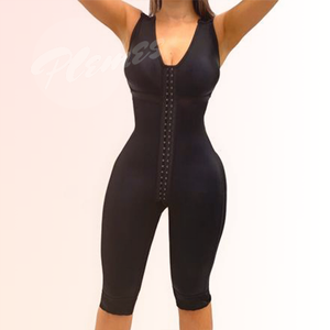 Fajas sin mangas hasta la rodilla para mujer, moldeador de cuerpo completo, correas anchas para los hombros, pantalones cortos levantadores de glúteos hechos de licra, Fajas colombianas - Product Image 2