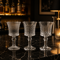 Verres à whisky JH Mini à longue tige, motifs gaufrés variés, personnalisables, petite taille, style Old Fashioned, collection 2026