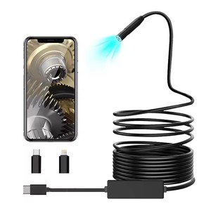 Caméra d'inspection Dearsee 3m 3 en 1, endoscope, caméra de <span class=keywords><strong>canalisation</strong></span> 1920P HD, caméra de boroscope 8mm 8LED, mini caméra industrielle pour Android/<span class=keywords><strong>iPhone</strong></span> IOS - Product Image 1