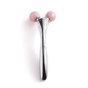 Wholesale Competitive Price Custom Logo Double Pink <b>Roller</b> Facial <b>Metal</b> Massage Tool - Product Image 1