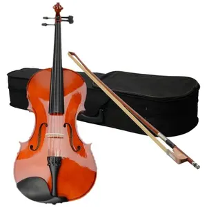 15" Acoustic Viola For Beginners, Kids & Adults-With Hard Box, Rosin, Bow Nature Color Basswood Acoustic Viola