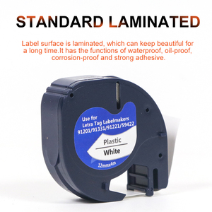 <span class=keywords><strong>Cartucho</strong></span> de cinta de impresora Topjet 91201 91331 91221 59422 negro sobre cinta de etiquetas transparente 12mm Compatible con impresora <span class=keywords><strong>DYMO</strong></span> <span class=keywords><strong>Letratag</strong></span> - Product Image 2