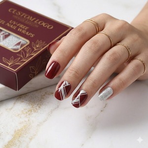 Litchea Premium 22 pz. Strisce Unghie in <span class=keywords><strong>Gel</strong></span> Senza UV, Senza Lampada, Impermeabili, Lunga Durata, Senza HEMA, Autoadesive, Certificazione CE - Product Image 2