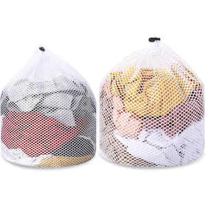 2026 Household Custom Reusable Large Size Foldable Drawstring Mesh <b>Laundry</b> Wash Bags Durable for Bathroom Use - Product Image 1