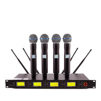 UR-4000-A1 Micrófono Inalámbrico Profesional UHF para Escenario, Sistema de Micrófono Inalámbrico de 4 Canales